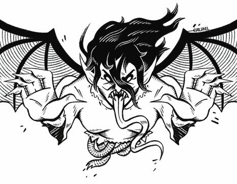 Manananggal (Aswang! Card Game) - Line Art